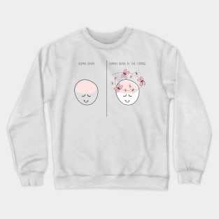 Funny illustration of state of the human brain in the spring Crewneck Sweatshirt